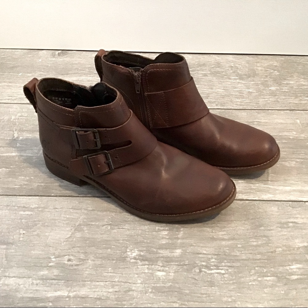 Timberland Savin Hill Ankle Booties Buckles Boots (Anti-fatigue) Brown Size: 9